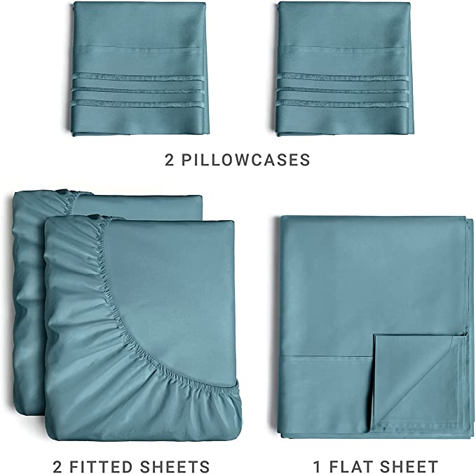 4 Piece Sheet Set - Denim Blue
