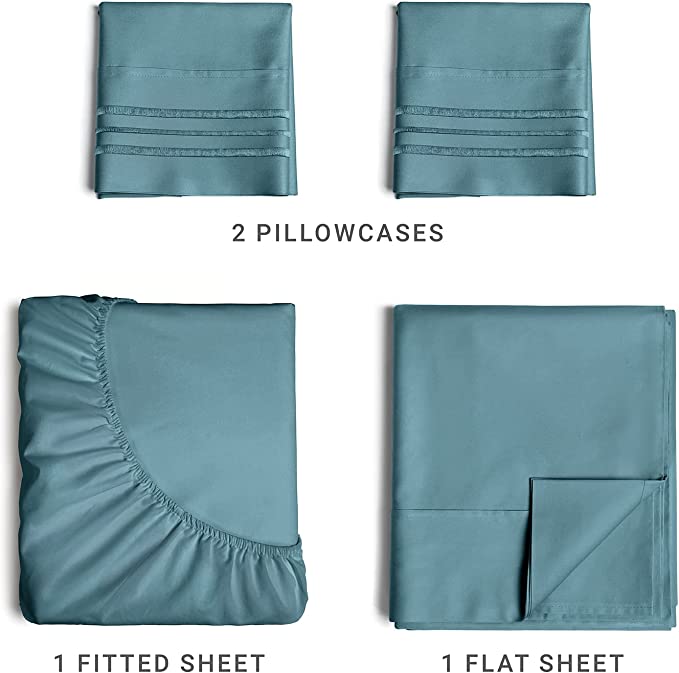 4 Piece Sheet Set - Denim Blue