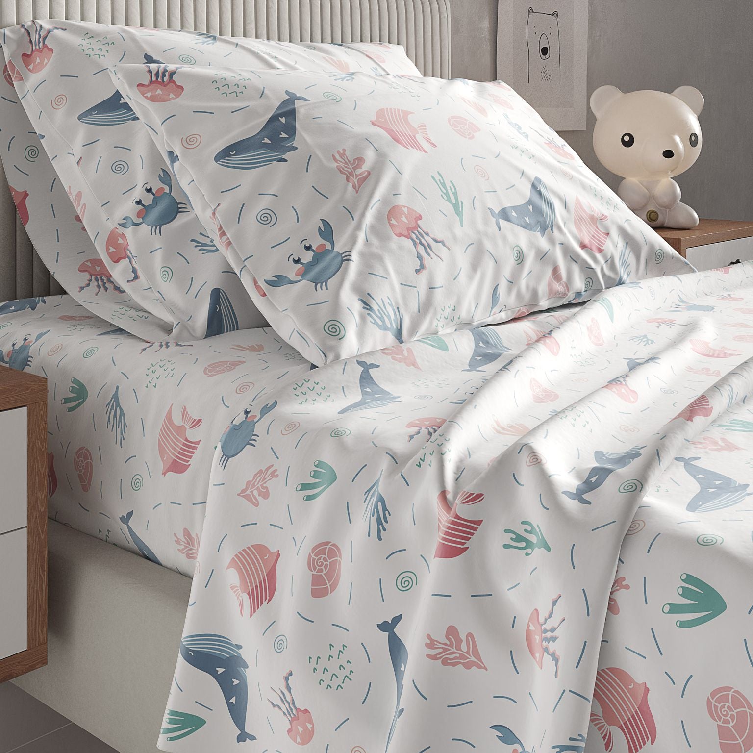 tes New Kids Sheet Set - Fish and Whales